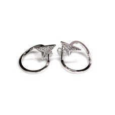 Екстравагантни къси сребърни обеци